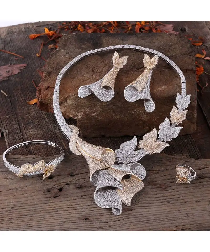 Cubic zirconia classy bridal necklace