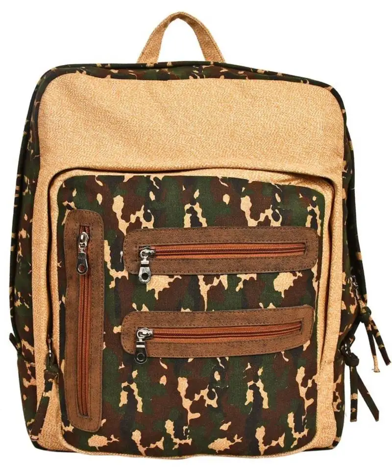 Red herring beige canvas backpack