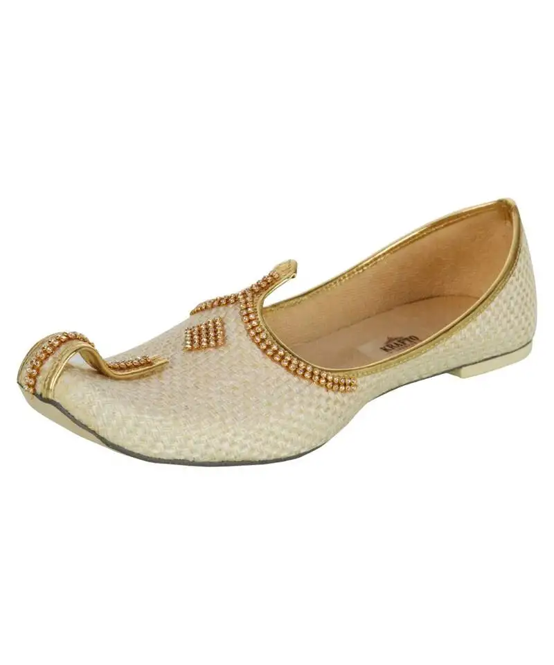 Men's cream jute mojaris