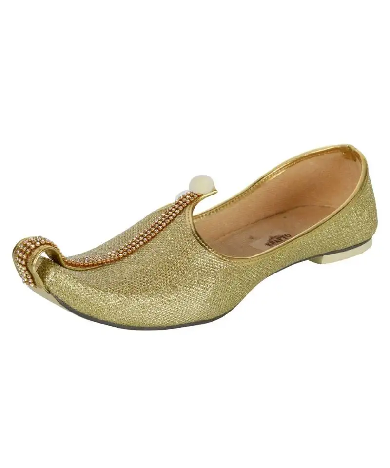 Men's gold glitz mono rhinestone mojaris
